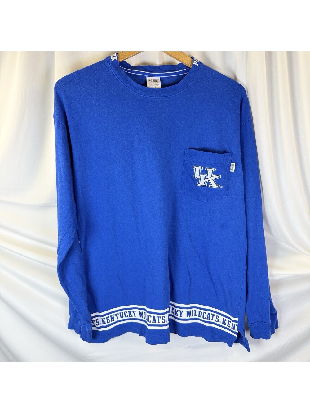PINK Victoria's Secret Kentucky Wildcats Top Womens Small Blue UK Gameday Shirt